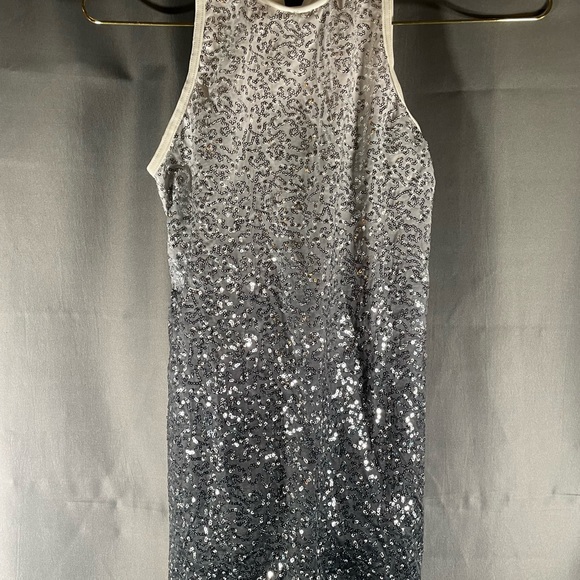 Balera Girls dance, costume silver, black sequence dress- LC size 7/8 - Picture 2 of 7